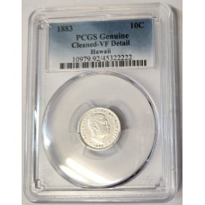 UNITED STATES OF AMERICA 1883 . ONE 1 DIME . HAWAII